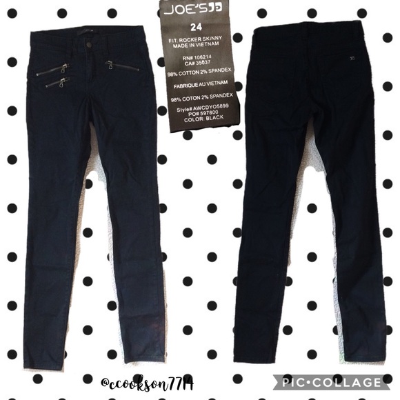 Joe's Jeans Denim - sale Joes jeans sz24 black rocker skinny jeans